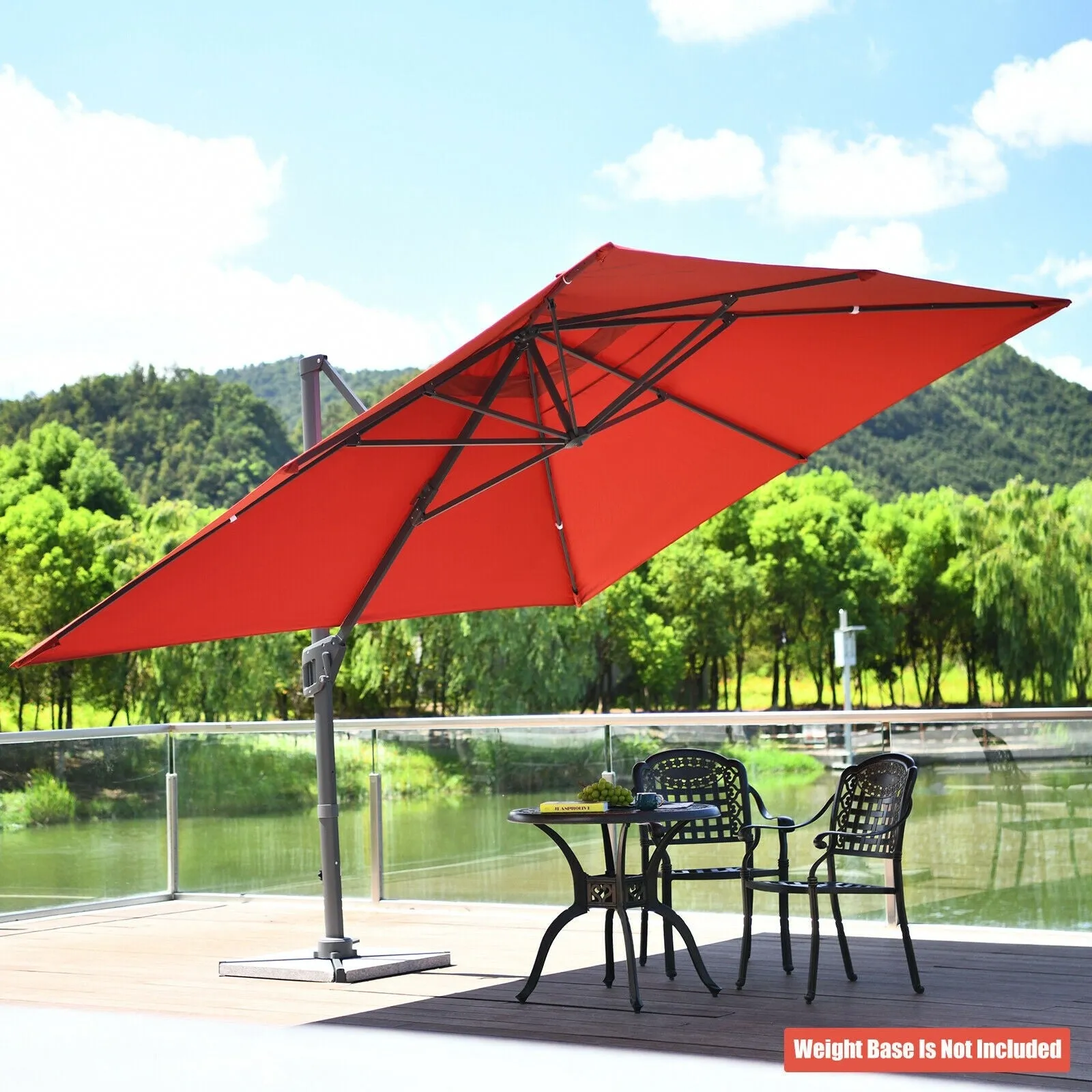 10 x 13ft Rectangular Cantilever Umbrella - Orange