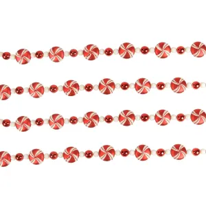 12'  Peppermint Twist Red and White Shatterproof Candy Christmas Garland