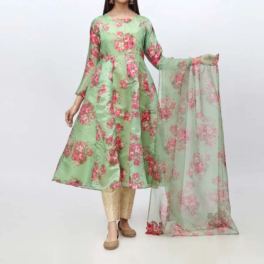 2PC- Digital Printed Tussar Suit PW3202