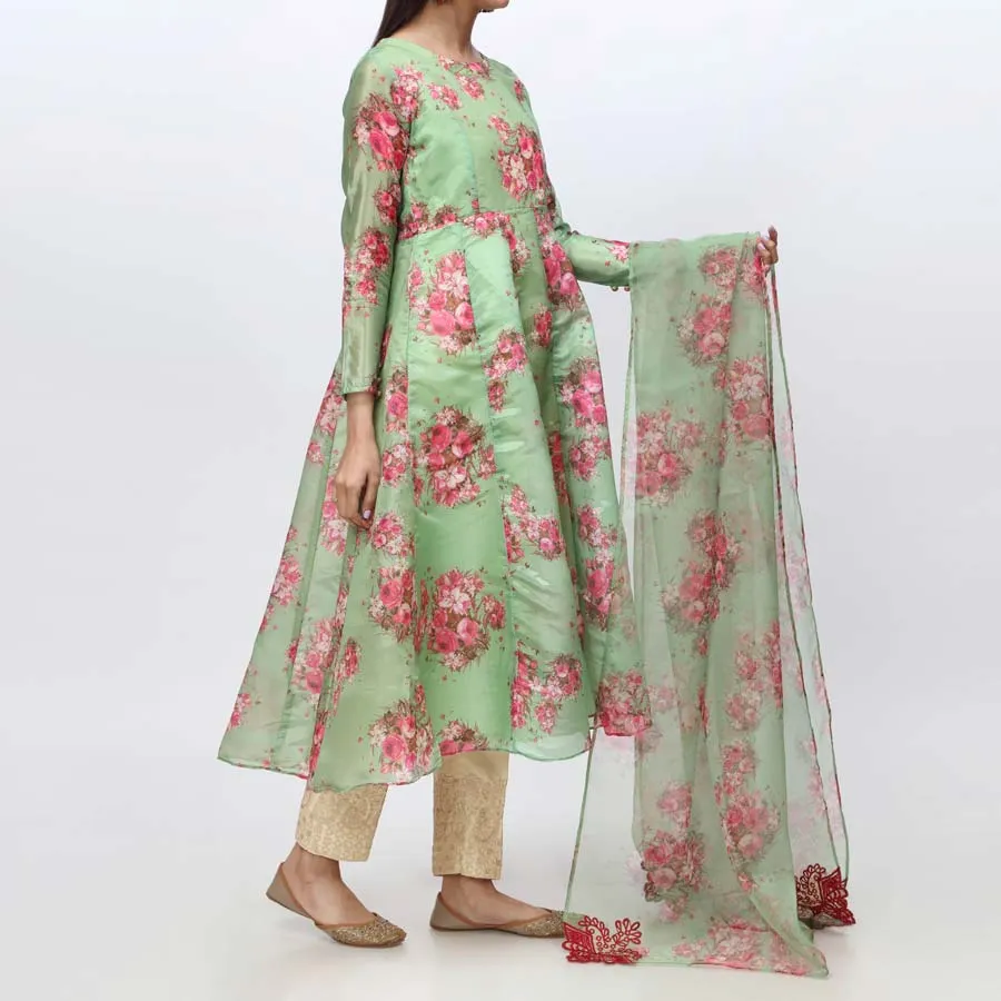 2PC- Digital Printed Tussar Suit PW3202