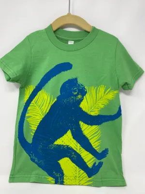 4 Y Green & Blue Cotton Monkey T-Shirt