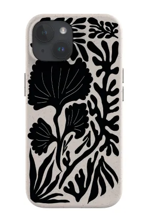 Abstract Coral Reef Eco Bamboo Phone Case (Black)