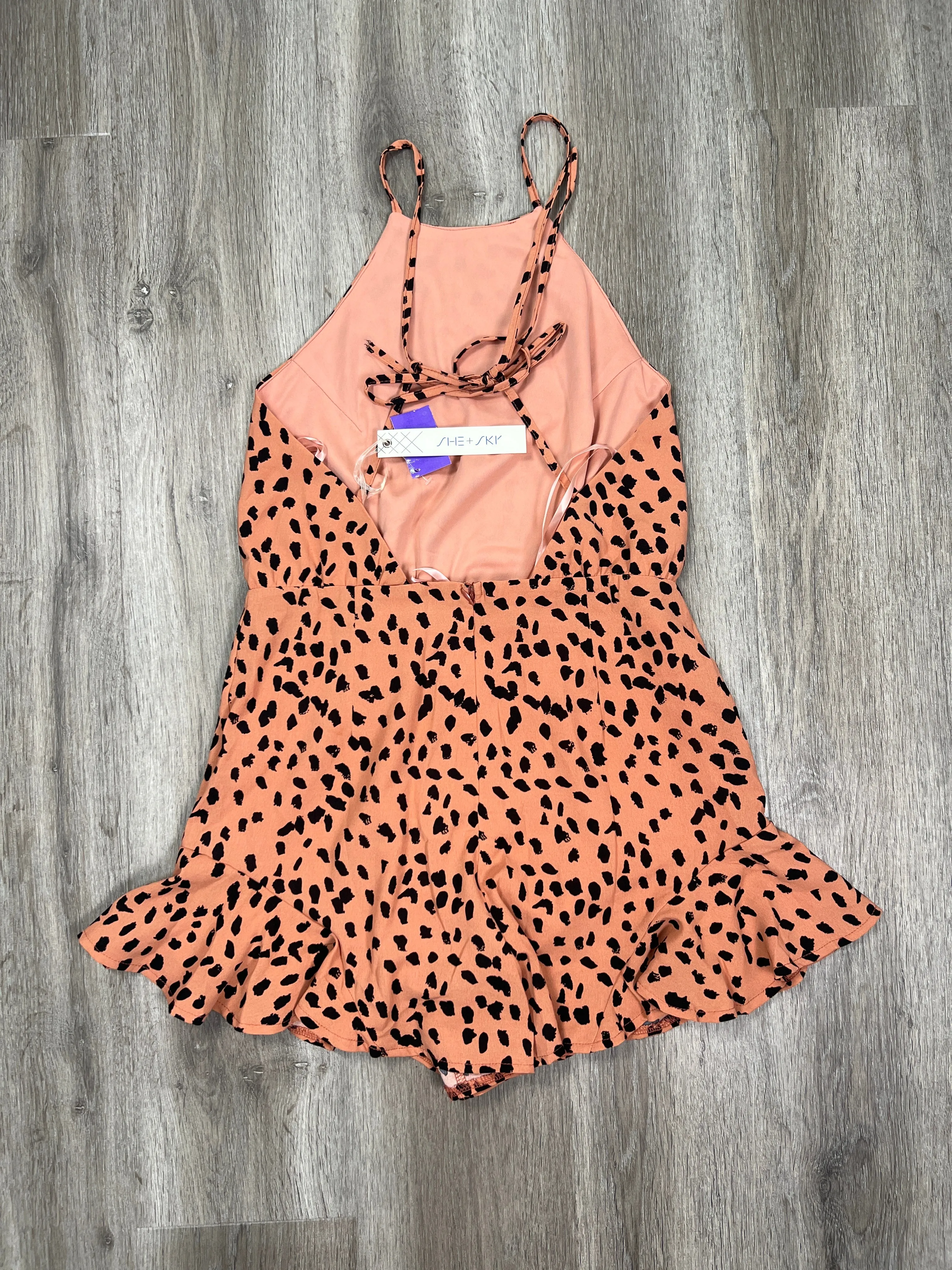 Animal Print Romper She   Sky , Size M