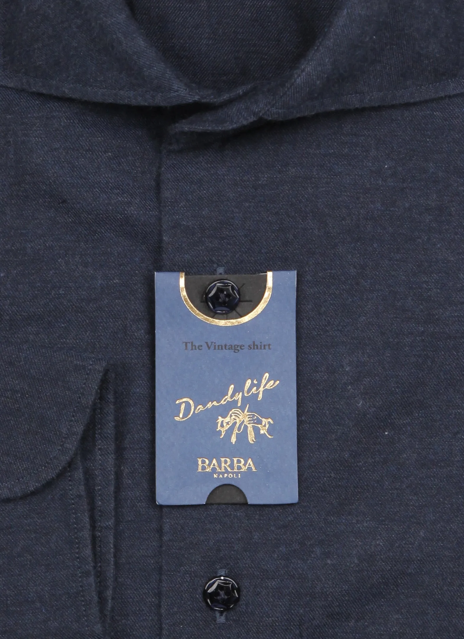 Barba Napoli Dark Blue Shirt - Extra Slim