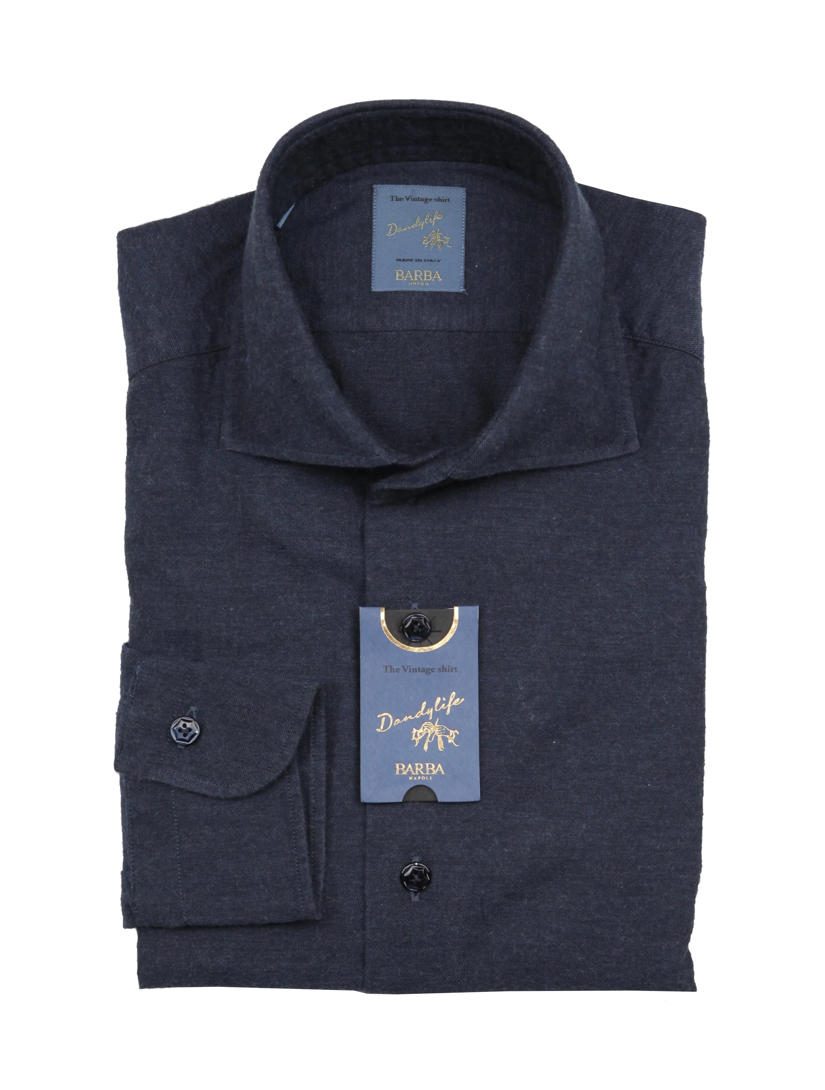 Barba Napoli Dark Blue Shirt - Extra Slim