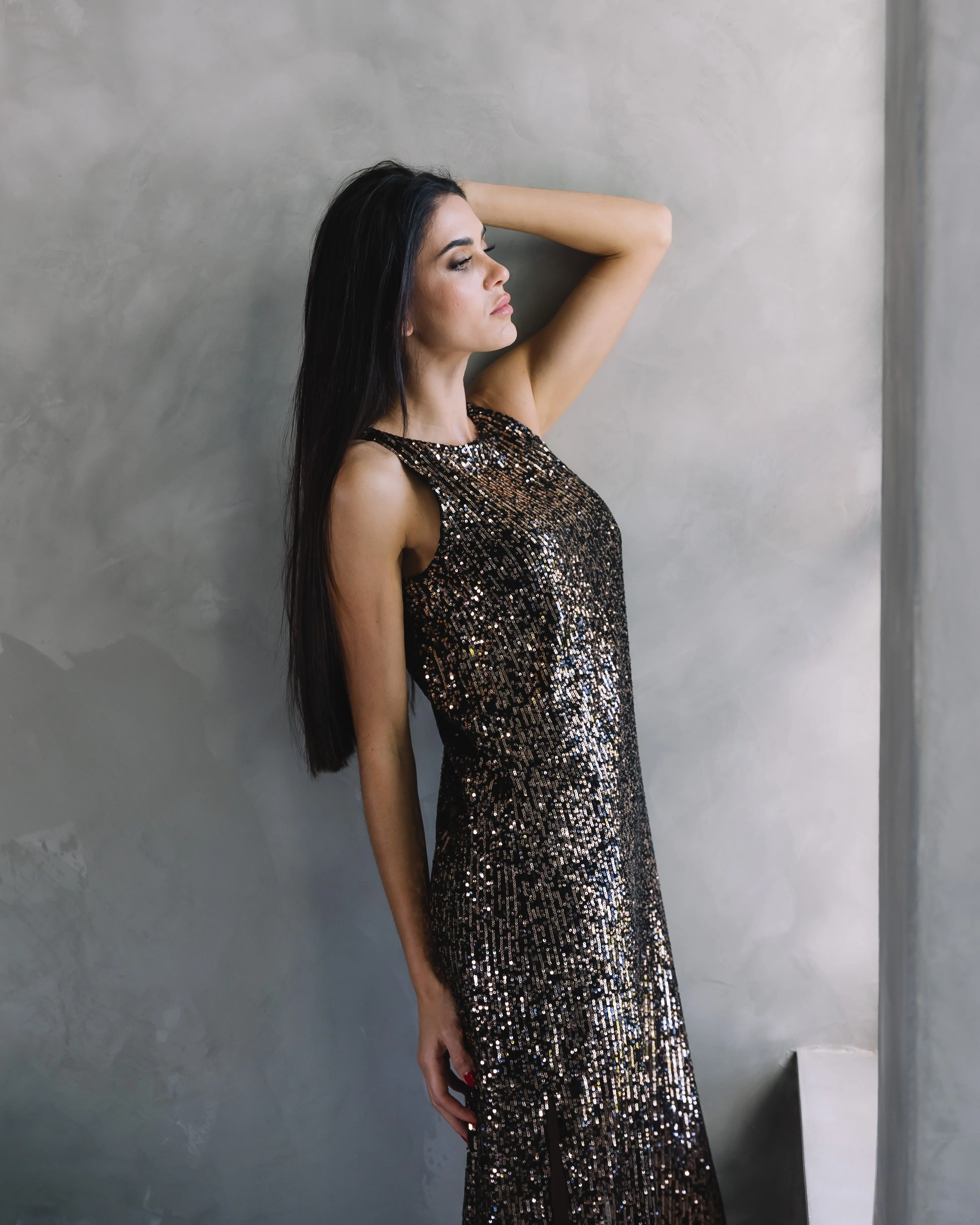 Bella Dress | Black Sequin