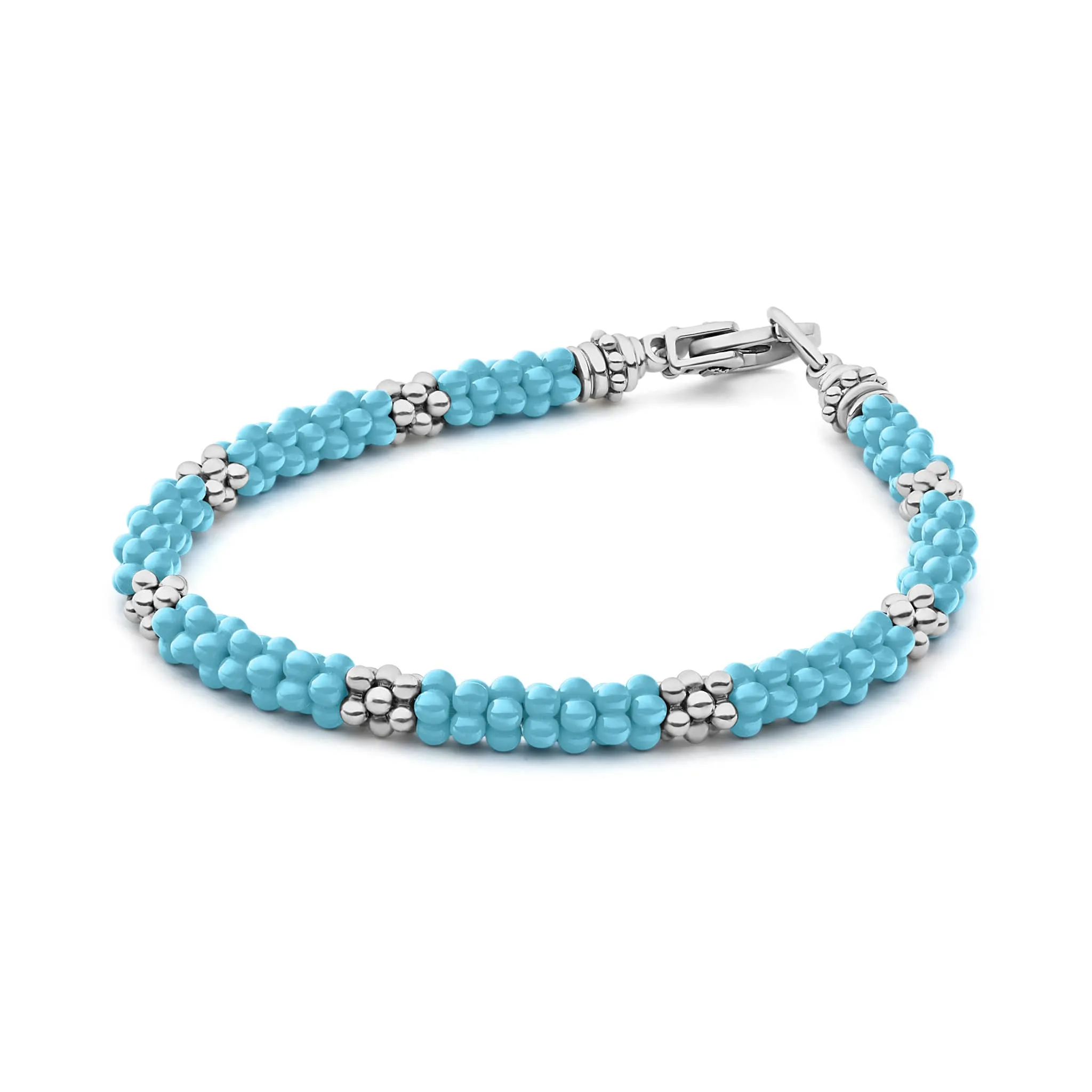 Blue Caviar Seven Silver Station Ceramic Bracelet | 5mm