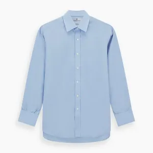 Blue Cotton Shirt with T&A Collar and 3-Button Cuffs