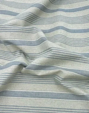 Blue Linen Cotton Ticking Stripe