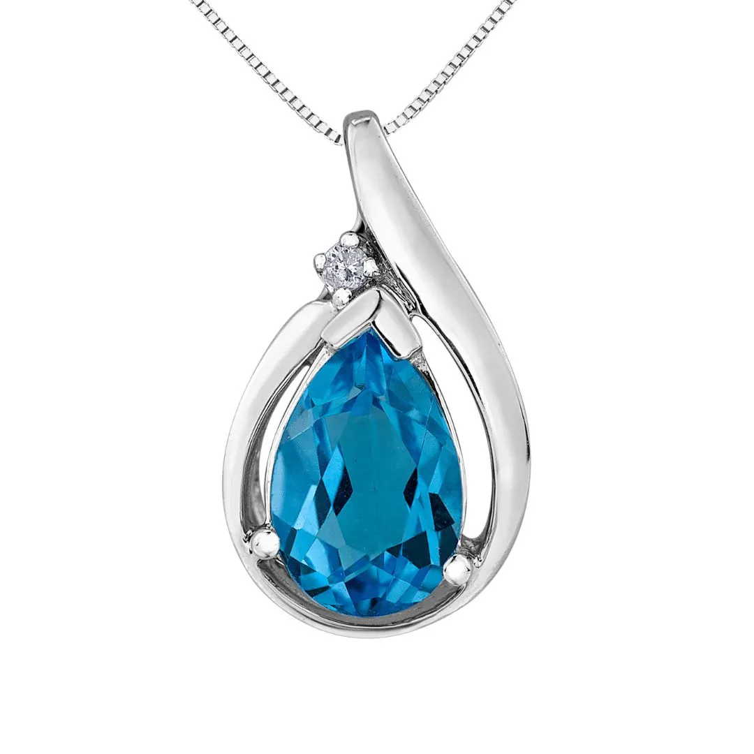 Blue Topaz Droplet Necklace