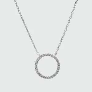 Chora Mini Circle Sterling Silver & Cubic Zirconia Necklace