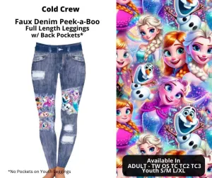 Cold Crew Faux Denim Full Length Peekaboo Leggings by ML&M