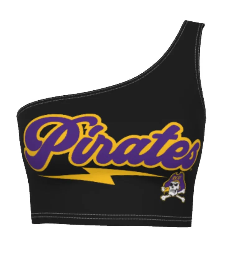 ECU Pirates Lightning One Shoulder Top