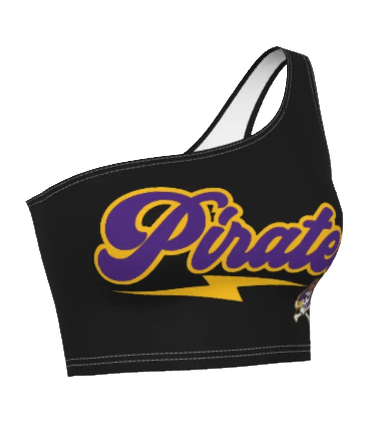 ECU Pirates Lightning One Shoulder Top