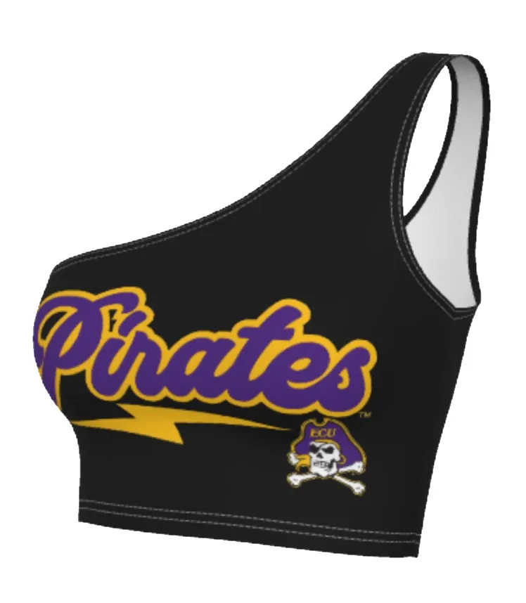 ECU Pirates Lightning One Shoulder Top