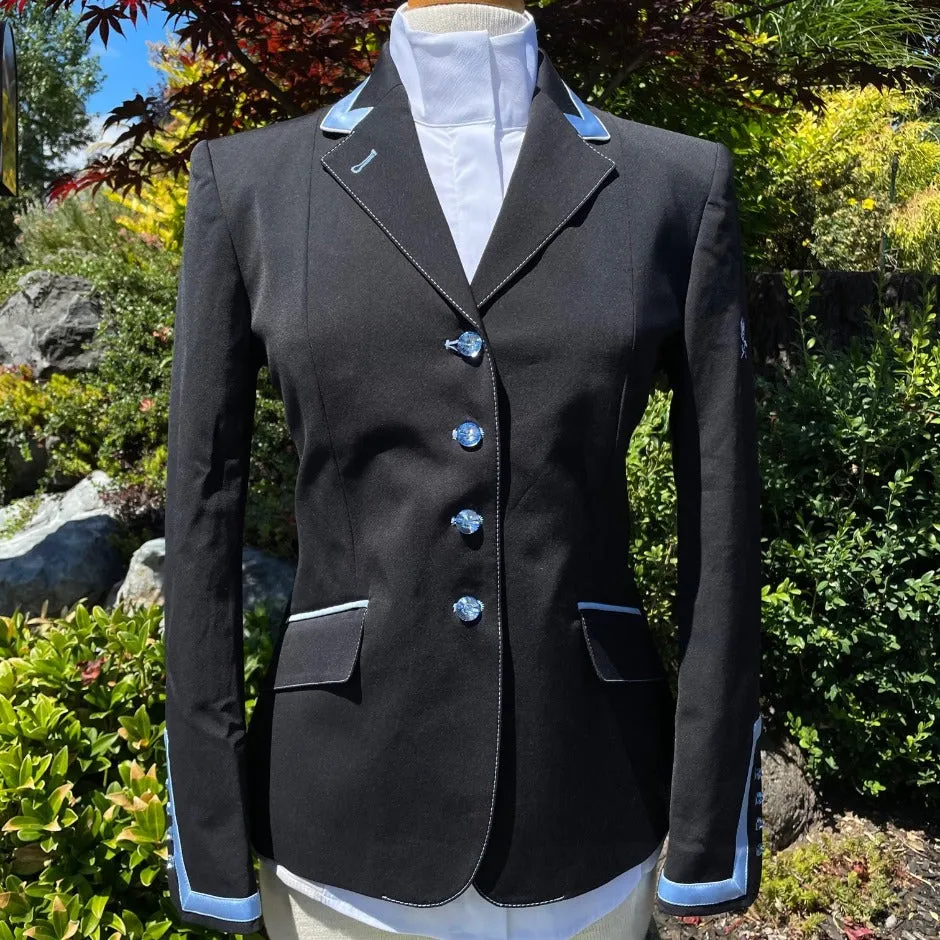 Flying Changes Charlotte Show Coat - Black with Blue 40