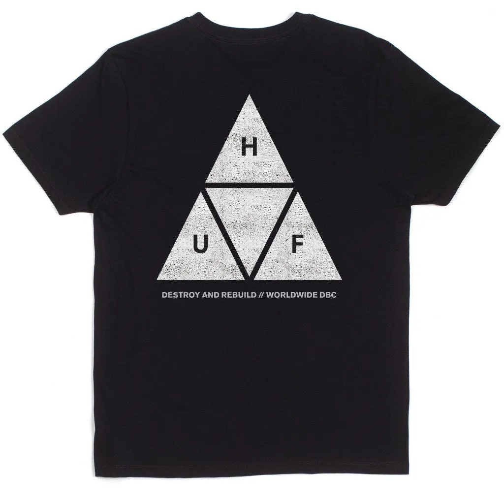 HUF CONCRETE TRIPLE TRIANGLE TEE BLACK