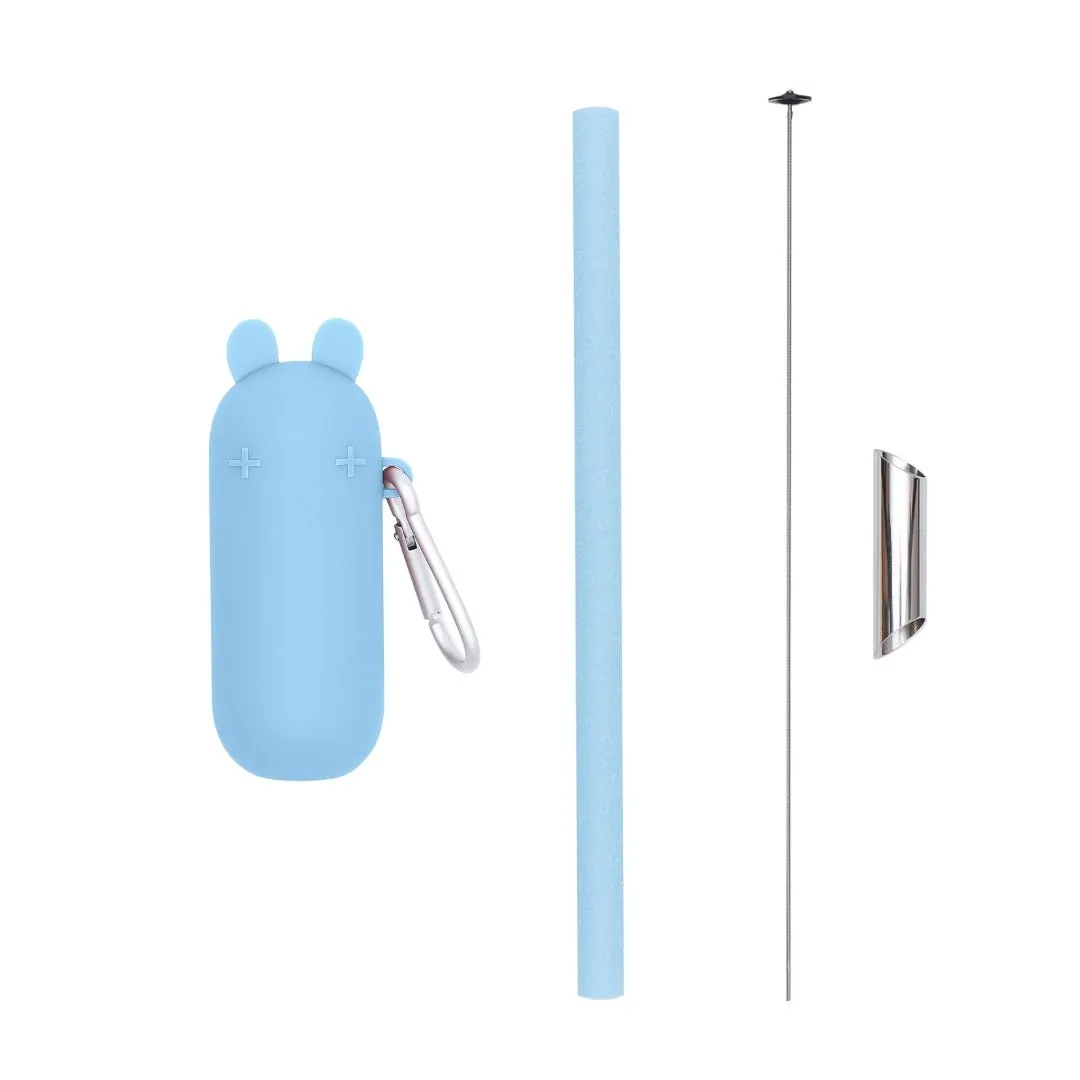 Keepie   Bubble Tea Straw Set - Powder Blue