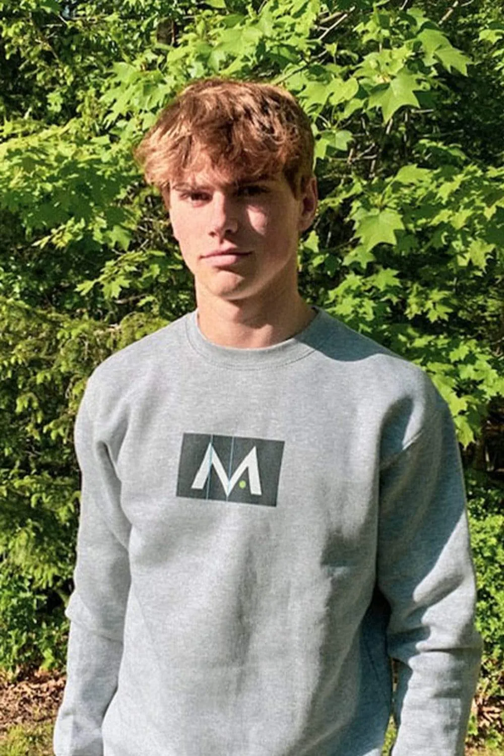 Mark Anastasio 'Signature M' Grey Crewneck