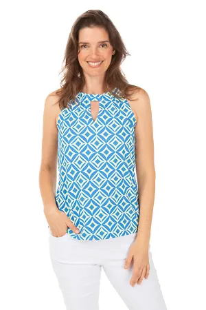 Mod Geo UPF50  Keyhole Sleeveless Knit Top