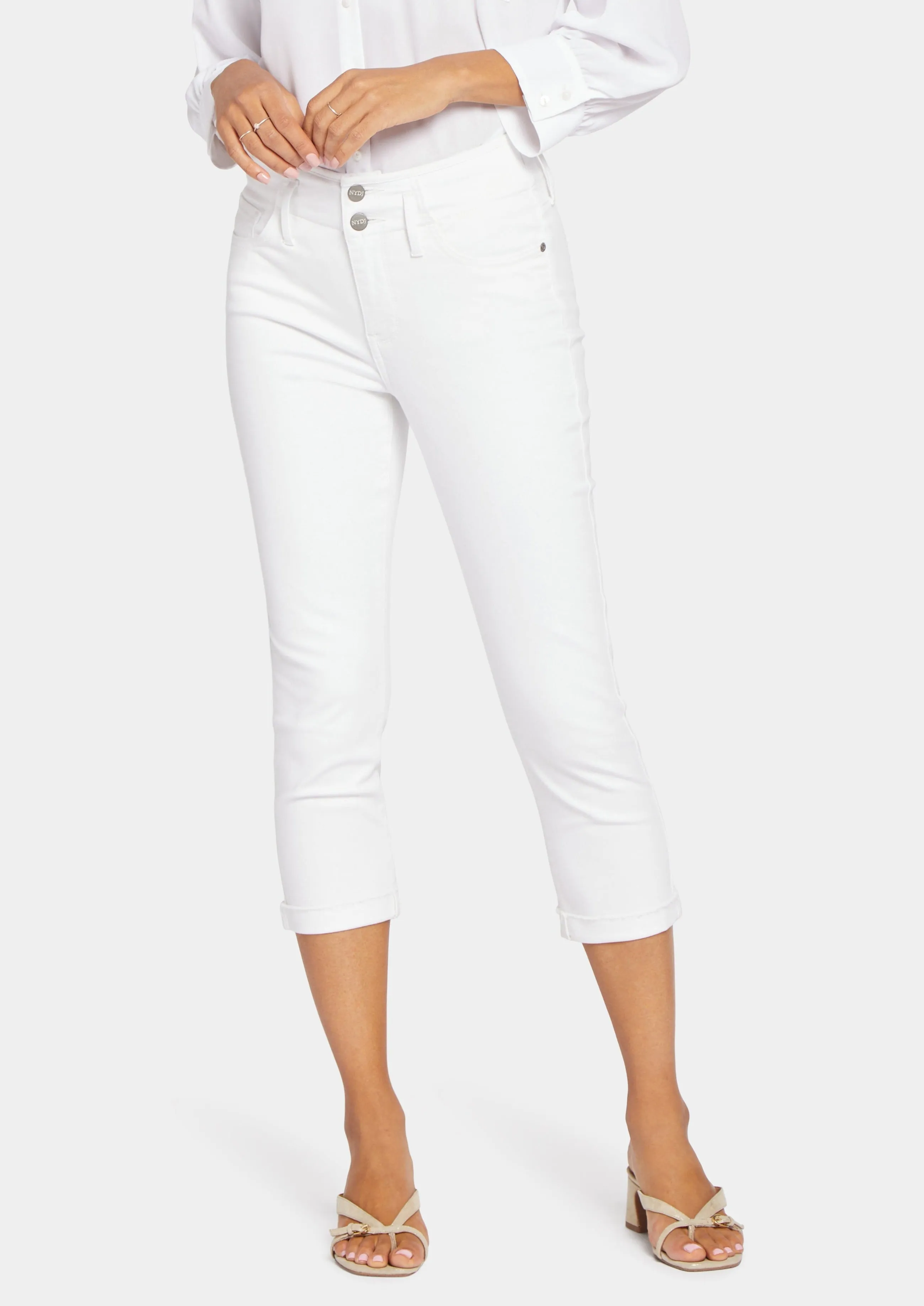 NYDJ - Chloe Capri Jeans With Cuffs - White