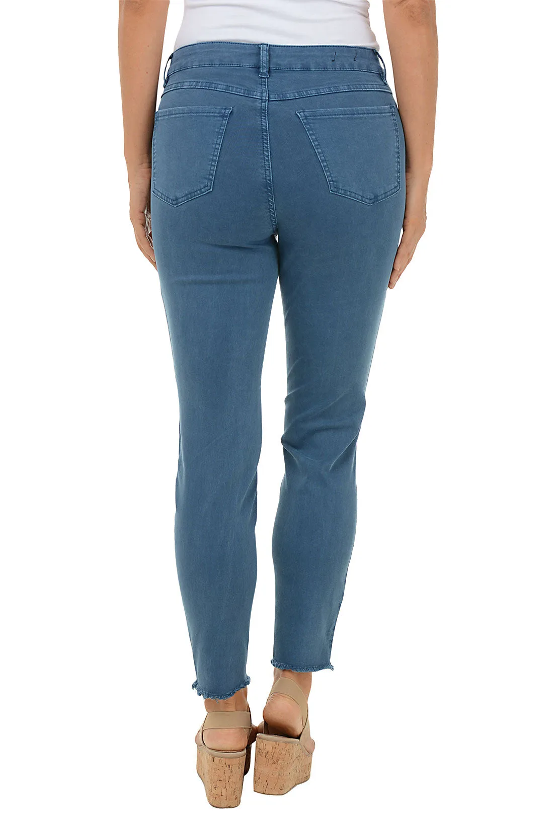 Olivia Frayed Slim Twill Ankle Pant