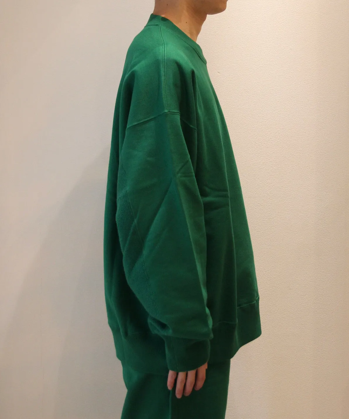 OVERSIZED UNTWISTED YARN SWEAT LS "GREEN"