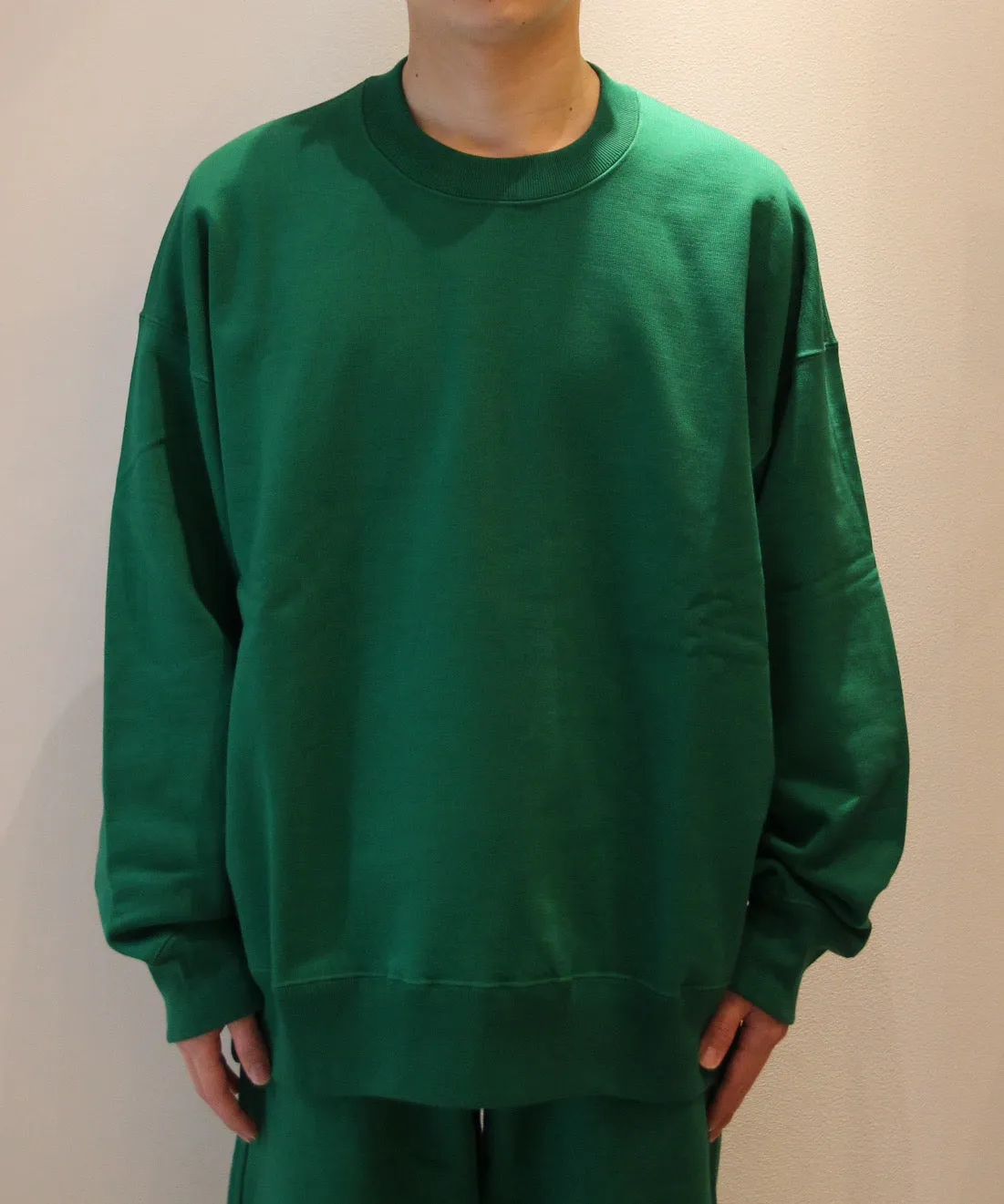 OVERSIZED UNTWISTED YARN SWEAT LS "GREEN"