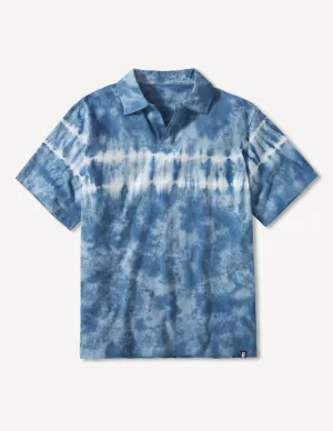 Owen Polo: Denim Blue Tie-Dye Stripe