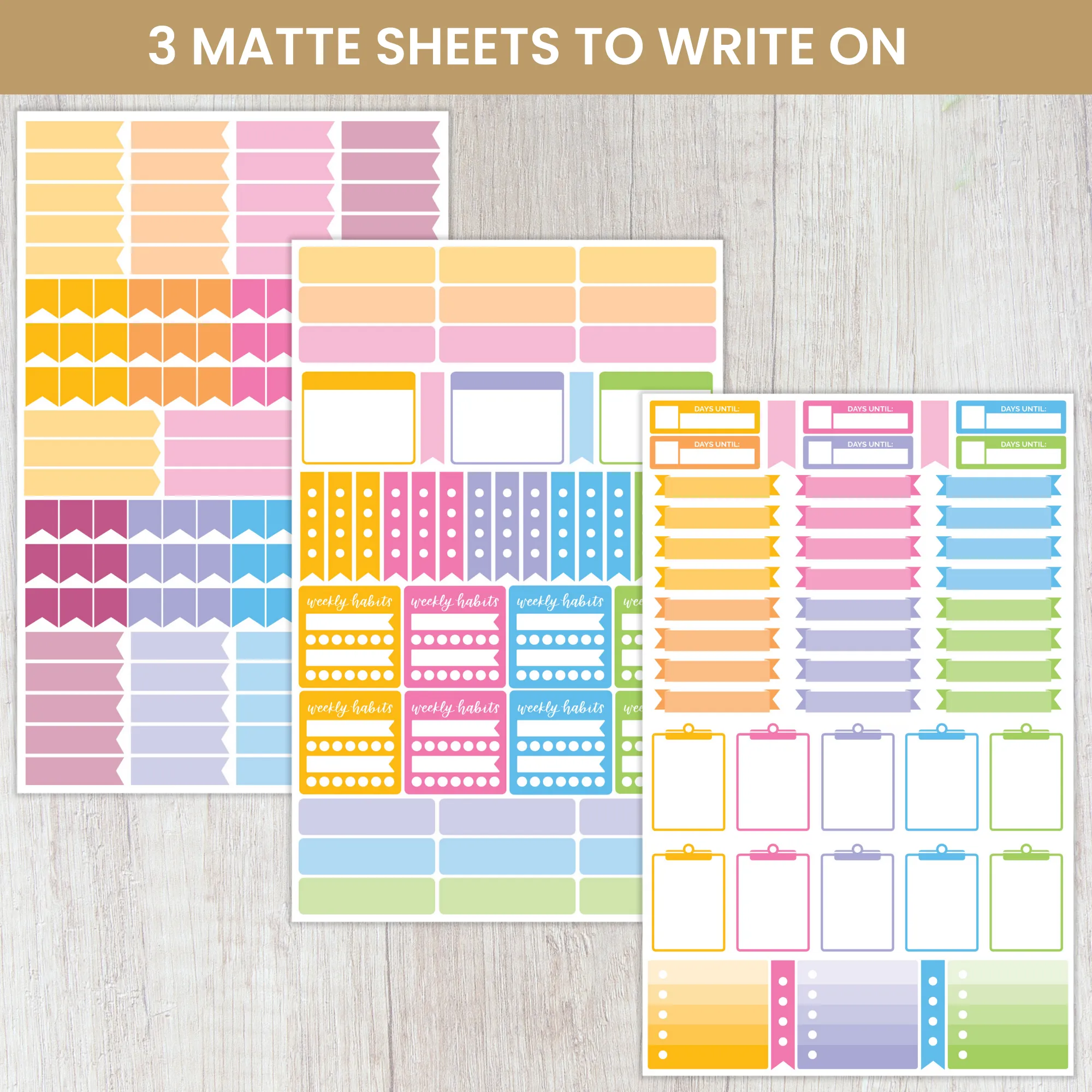 Planner Sticker Pack, Color Coding, Bright