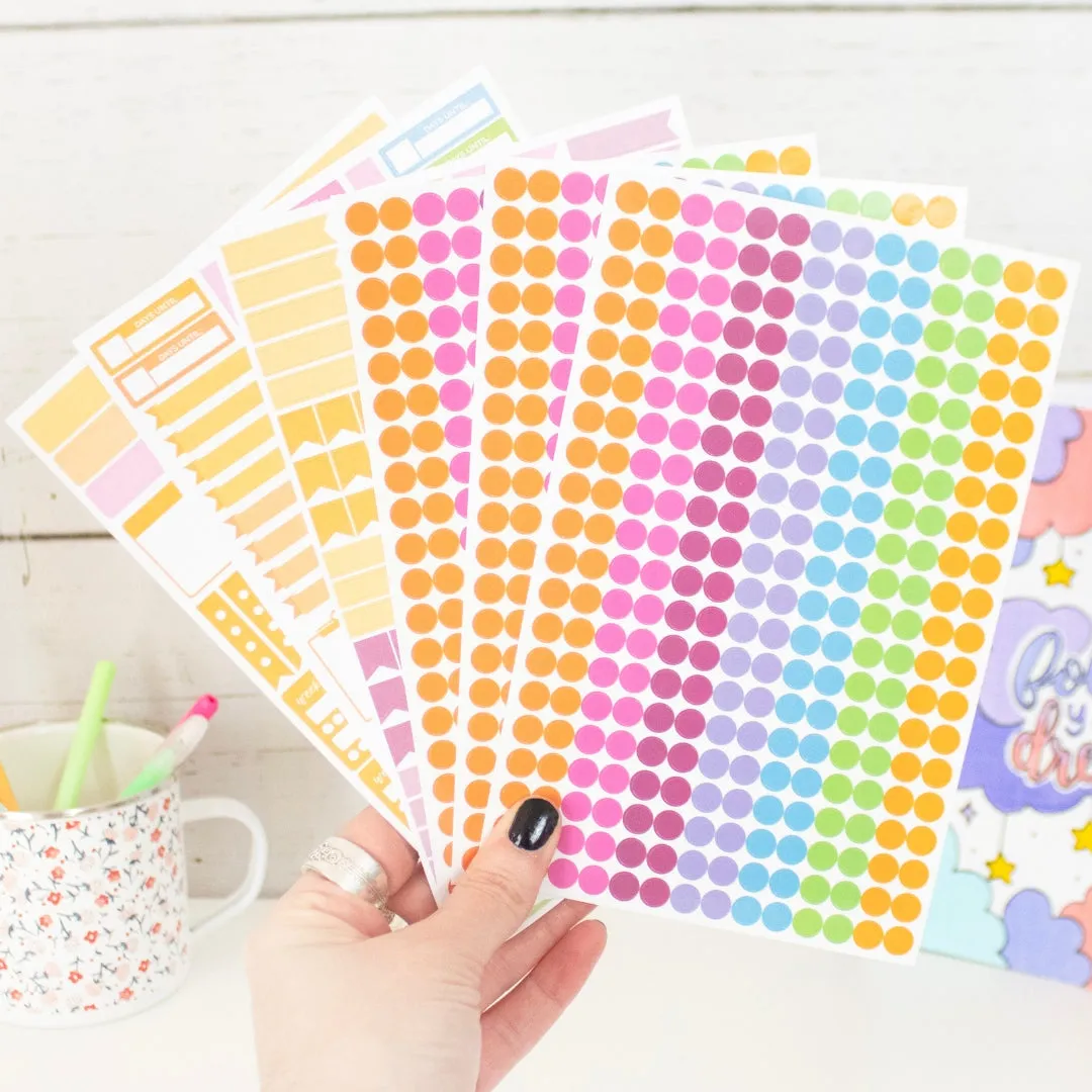 Planner Sticker Pack, Color Coding, Bright