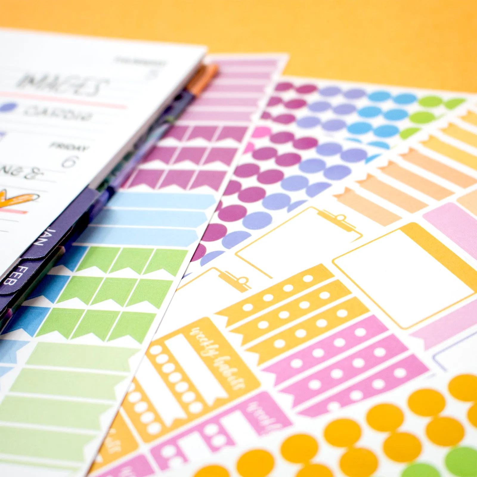 Planner Sticker Pack, Color Coding, Bright