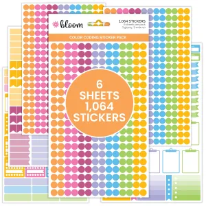 Planner Sticker Pack, Color Coding, Bright