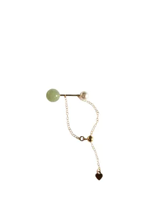 Taylor — Jade and pearl adjustable ring