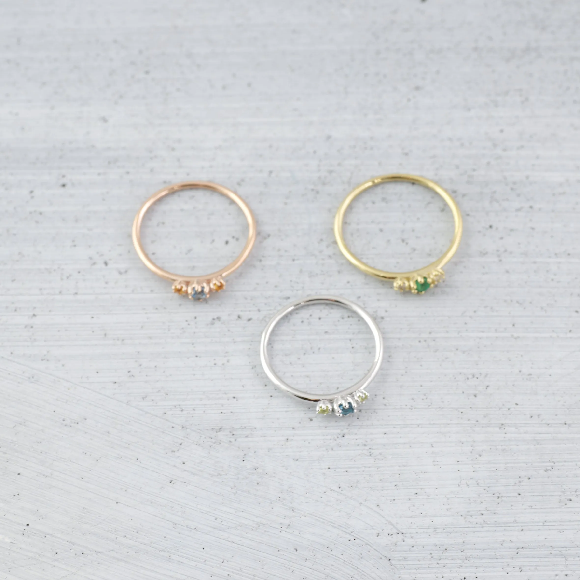 Triplet Ring - 14K/ 18K Gold