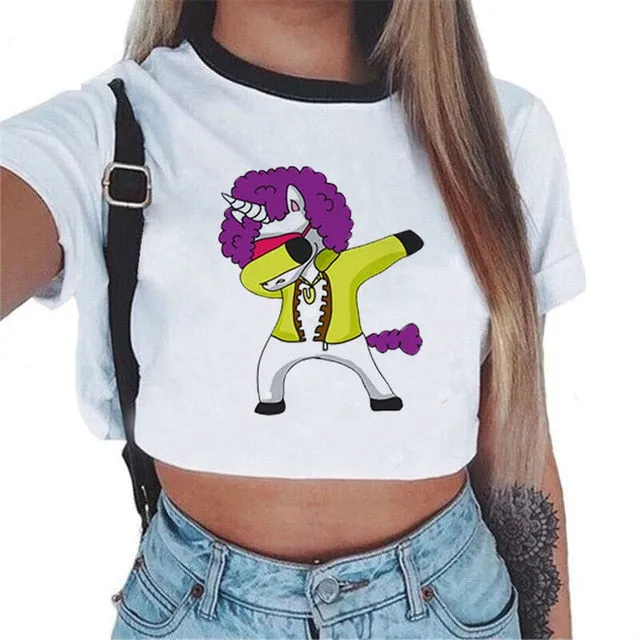 VenusFox Sexy Rainbow Unicorn Crop Top