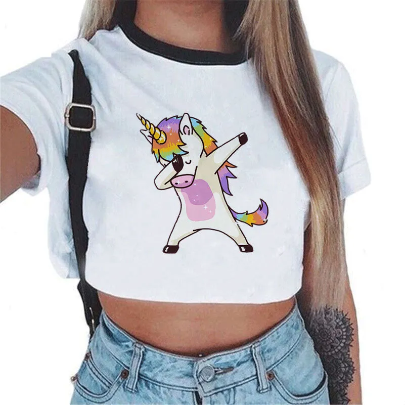 VenusFox Sexy Rainbow Unicorn Crop Top