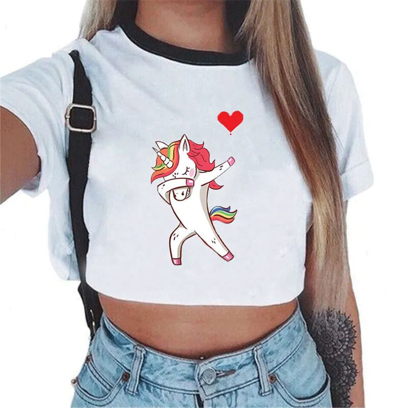 VenusFox Sexy Rainbow Unicorn Crop Top