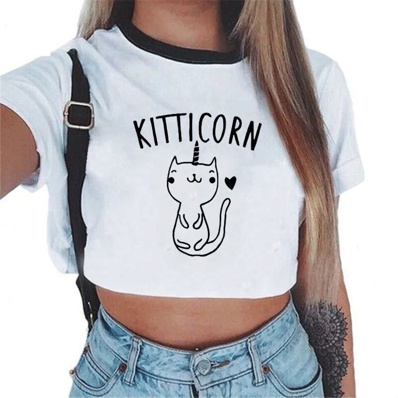 VenusFox Sexy Rainbow Unicorn Crop Top